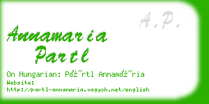 annamaria partl business card